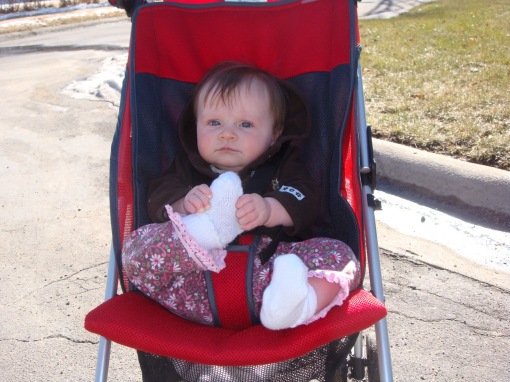 Now that I'm a big girl, I roll around in my big girl stroller